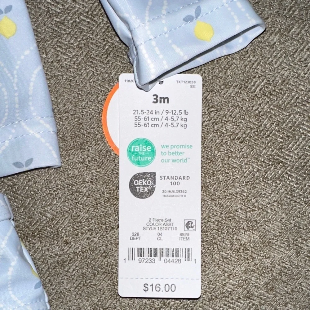 Carter's Light Blue and Yellow Kids Rashguard Set